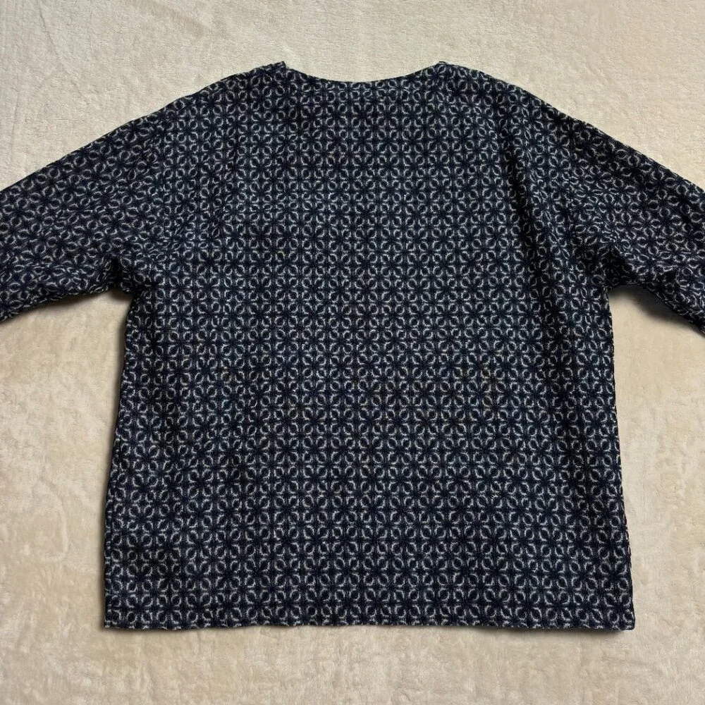Collection Privee? Womens Blouse Size Small Linen‎ Blend Blue Lagenlook Italy